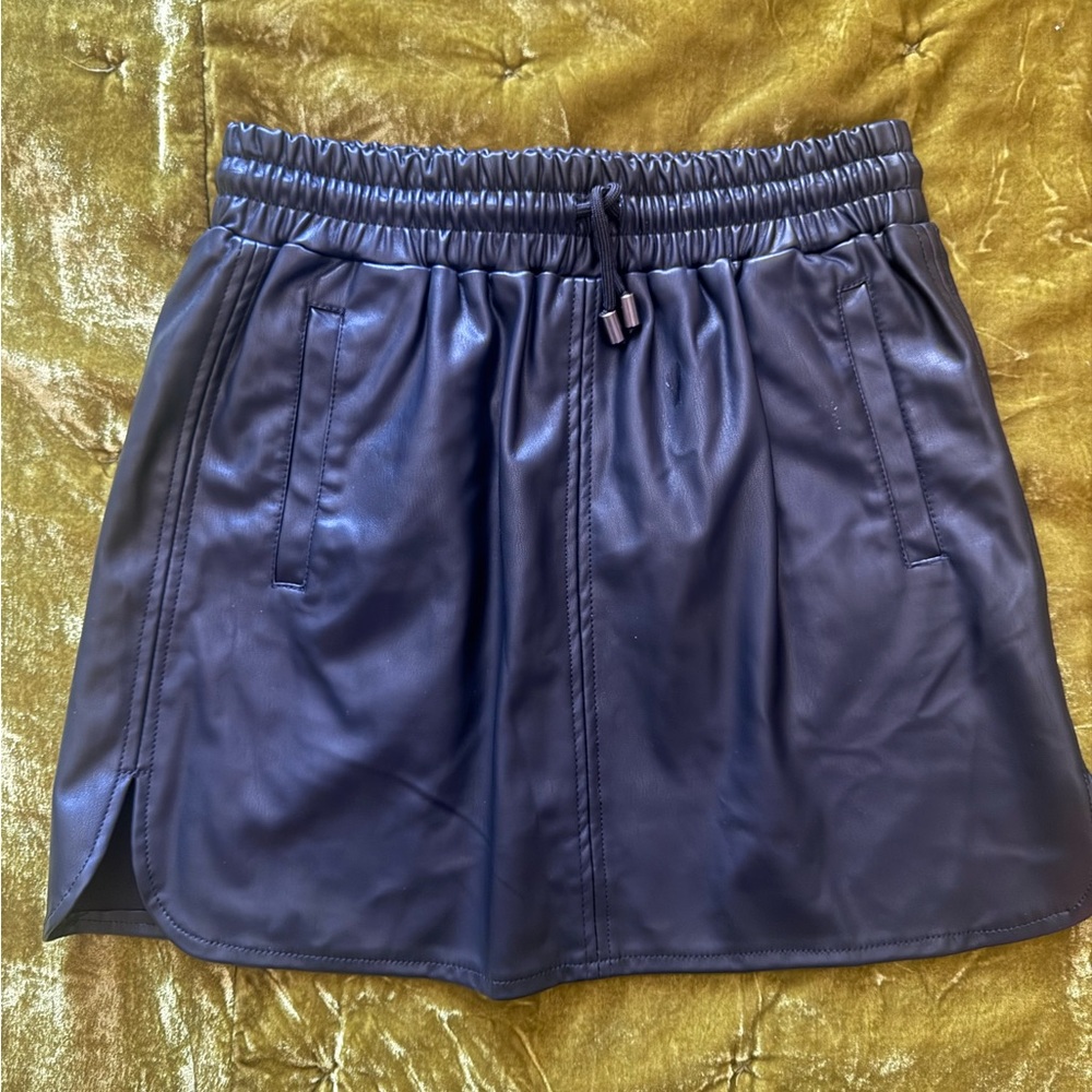 Topshop Black Faux Leather Skirt